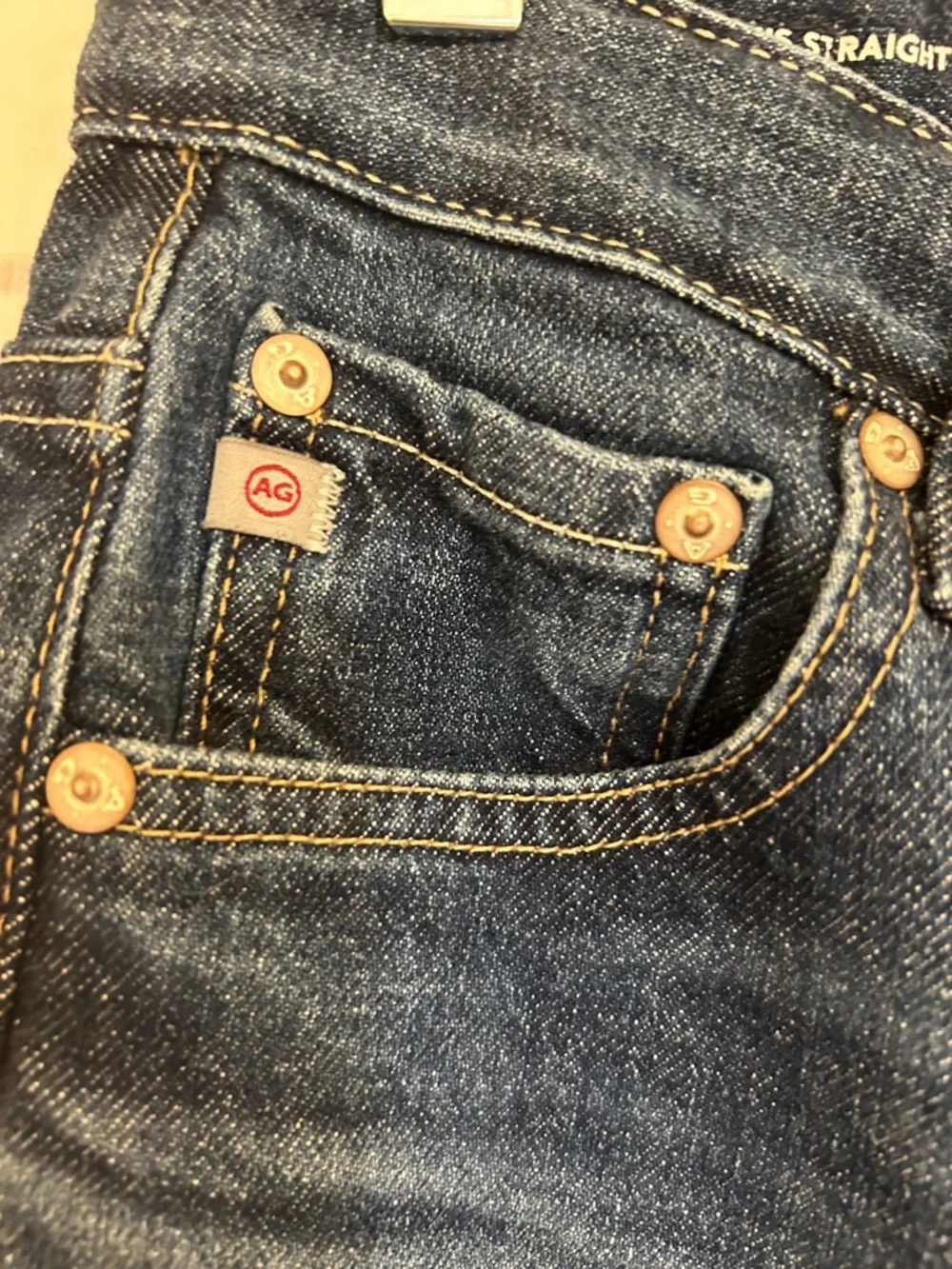 AG Adriano Goldschmied Alexxis Straight Leg High Rise Jeans in Dark Blue Wash 27 - Picture 9 of 12